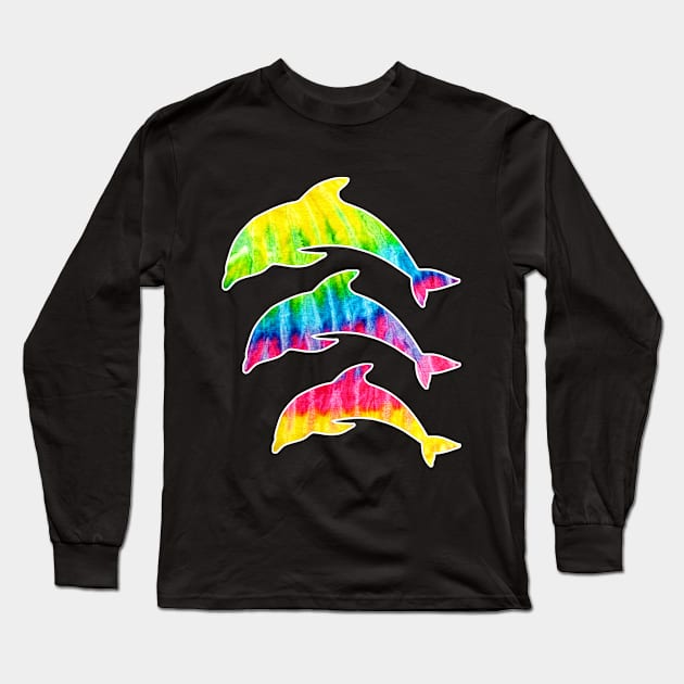 Tie Dye Dolphins Long Sleeve T-Shirt by ArtisticFloetry